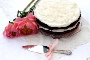 Coconut & Cacao Cake with Marshmallow Frosting, Renee Naturally
