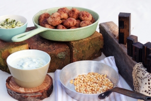 Lamb Koftas with Tzatziki & Fresh Apple Mint Chutney