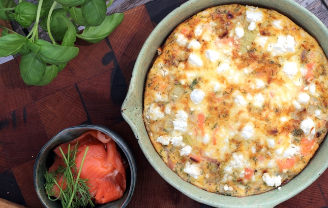 Smoked Salmon & Leek Omelette, Renee Naturally Smoked Salmon & Leek Omelette, Renee Naturally
