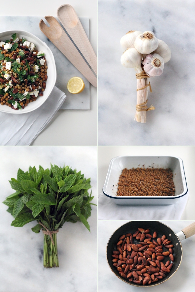 Garlic Roasted Chickpeas with Feta, Mint & Lemon // Renee Naturally