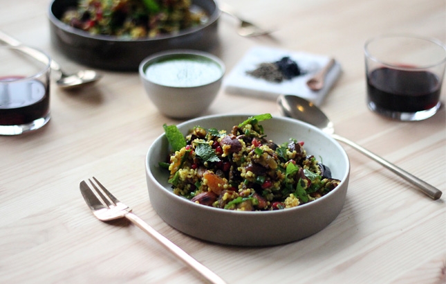 Millet, Pomegranate & Pistachio Pilaf // Renee Naturally