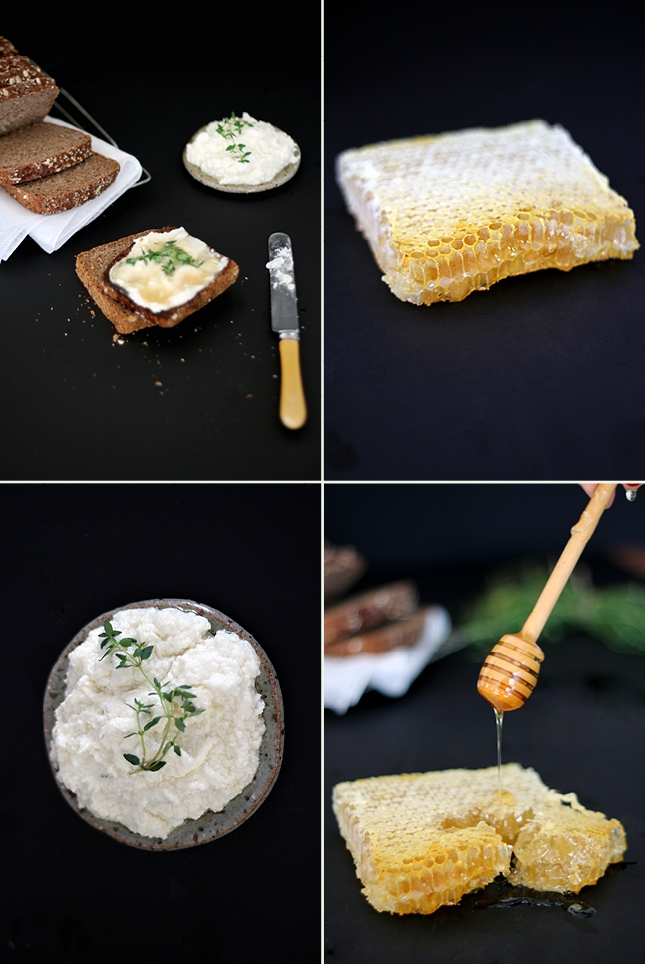 Chevre, Honeycomb & Thyme on Rye, Renee Naturally Chevre, Honeycomb & Thyme on Rye, Renee Naturally